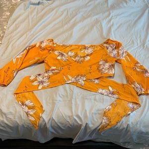 Off the shoulder wrap top